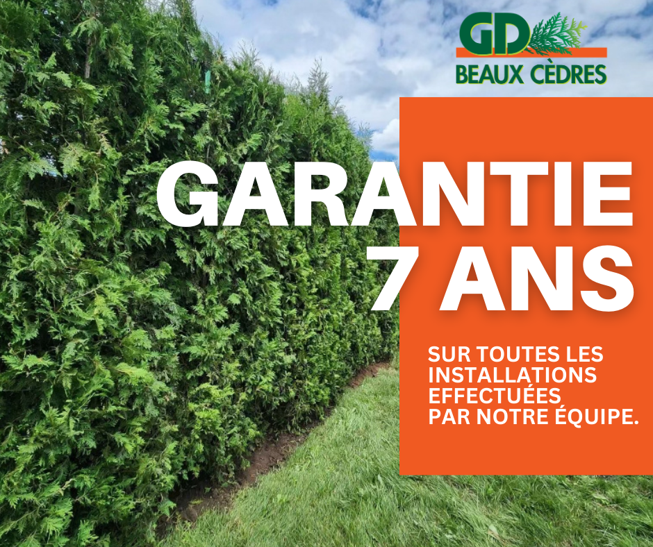 Garantie 7 ans sur les installations effectuées par notre équipe.